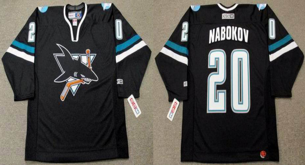 2019 Men San Jose Sharks #20 Nabokov black CCM NHL jersey ->san jose sharks->NHL Jersey